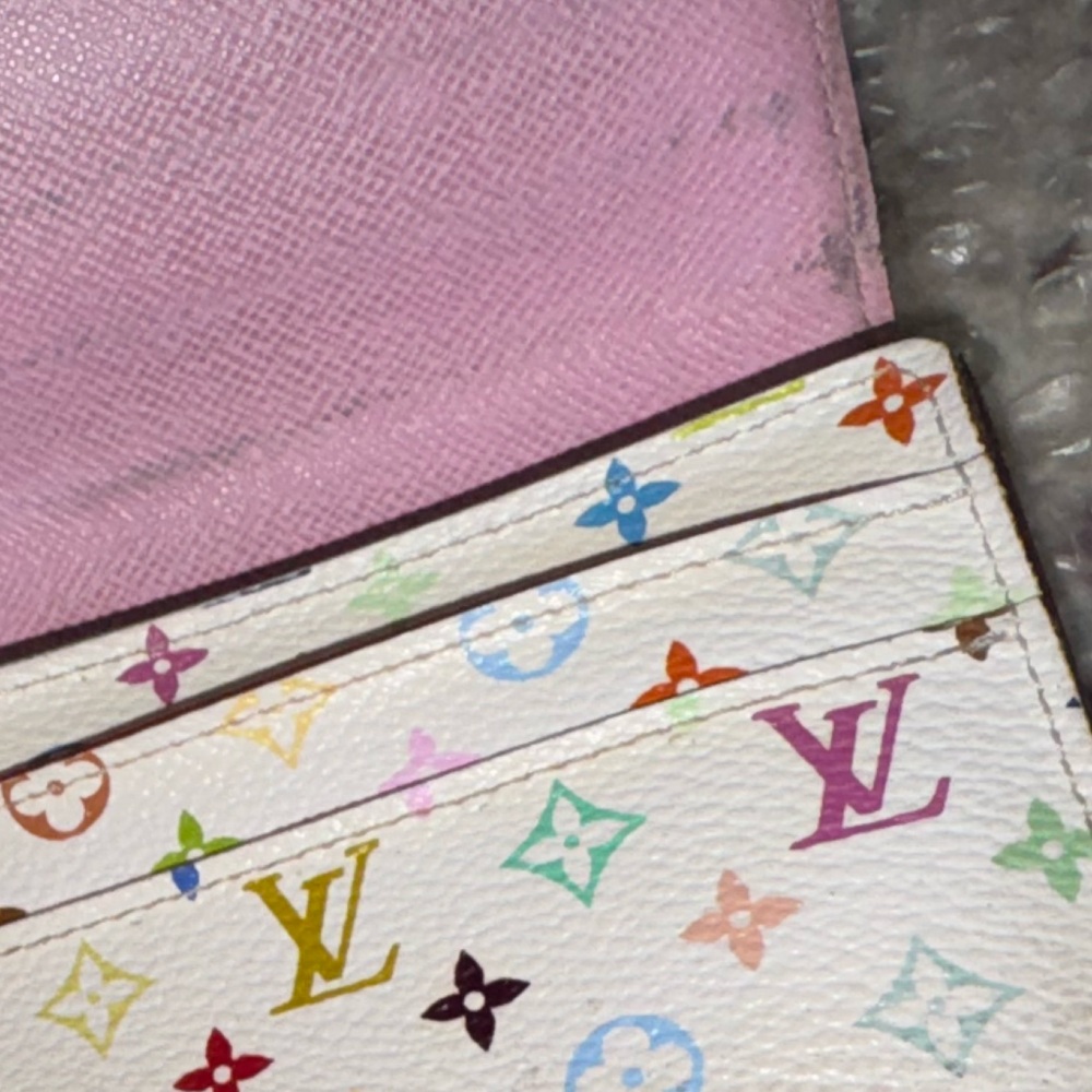 Louis Vuitton white & pink Murakami wallet with dust bag & box - Picture 12 of 17
